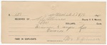 1895 September 9: Receipt, of S.T. Minor, deputy marshal; to Mrs. H. Johnson for feeding prisoners