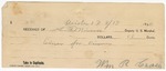 1895 September 13: Receipt, of S.T. Minor, deputy marshal; to William R. Craig for feeding prisoner
