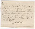 1895 September 16: Receipt, of E.A. Parker, deputy marshal; to J.E. Bell for feeding prisoners