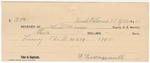 1895 September 17: Receipt, of S.T. Minor, deputy marshal; to F. Hallingsworth for livery bill
