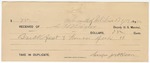 1895 September 19: Receipt, of S.T. Minor, deputy marshal; to Camper Jackson for meals and horse feed