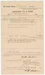 1895 October 31: Voucher, to A.M. Stockton for services rendered as bailiff; Stephen Wheeler, district clerk; I.M. Dodge, deputy clerk