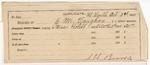 1895 October 3: Receipt, of J. McCaughan, deputy marshal; to J.H. Brooks for lodging; U.S. v. Ben Hughes, murder; Stephen Wheeler, clerk; I.M. Dodge, deputy clerk