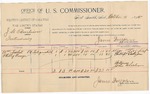 1895 October 4: Voucher, U.S. v. J.H. Burlison, introducing spiritous liquor; James Brizzolara, commissioner; William Tacket, Phillip Osage, witnesses; John Wheeler, witness of signature