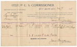 1895 October 7: Voucher, U.S. v. Lum Cochran, larceny; James Brizzolara, commissioner; C.A. Devers, W.H. Johnson, witnesses; L. Hopp, witness of signature; G.J. Crump, U.S. marshal