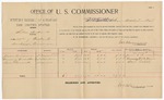 1895 October 8: Voucher, U.S. v. Silas Andrews, accepting bribe to release prisoner; E.B. Harrison, commissioner; James Runner, Humming Bird Mouse, Sam Russell, witnesses; C.E. Carn, witness of signature; G.J. Crump, U.S. marshal