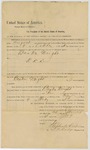 1895 January 26: Writ for arrest, U.S. v. Baston Wright, retail liquor dealer; Stephen Wheeler, clerk; I.M. Dodge, deputy clerk