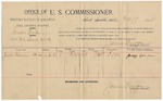 1895 October 17: Voucher, U.S. v. Lincoln Bertie, violating intercourse laws; James Brizzolara, commissioner; Jacob Harrison, witness; G.J. Crump, U.S. marshal