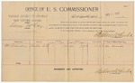 1895 October 19: Voucher, U.S. v. Sam McCoy, violating intercourse laws; Stephen Wheeler, commissioner; William Brandon, witness; G.J. Crump, U.S. marshal