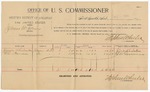 1895 October 19: Voucher, U.S. v. James W. Jones, violating intercourse laws; Stephen Wheeler, commissioner; Jimsy Chalakee, Eli Harrison, witnesses; G.J. Crump, U.S. marshal