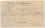 1895 October 19: Voucher, U.S. v. James B. Casey, violating intercourse laws; James Brizzolara, commissioner; Willis Wingo, witness; G.J. Crump, U.S. marshal