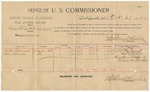 1895 October 21: Voucher, U.S. v. Dave Blackbird, et al., violating intercourse laws; Stephen Wheeler, commissioner; Robert Bremet, Don Winton, witnesses; Frank Fisher, witness of signature; G.J. Crump, U.S. marshal