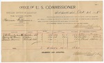 1895 October 21: Voucher, U.S. v. Harrison Williams, assault with intent to kill; Stephen Wheeler, commissioner; J.C. Cumberland, Jerry McFerrin, Isaac Morris, witness; W.J. Fleming, witness of signature; G.J. Crump, U.S. marshal
