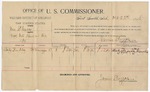 1895 October 22: Voucher, U.S. v. James B. Casey, violating intercourse laws; James Brizzolara, commissioner; Nealey Brinkley, witness; Frank Fisher, witness of signature; G.J. Crump, U.S. marshal