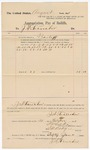 1895 October 31: Receipt, to J.S. Fancher for services rendered as bailiff; Stephen Wheeler, clerk; I.M. Dodge, deputy clerk; George J. Crump, U.S. marshal