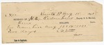1895 August 15: Receipt, of H.E. Ridenhour, deputy U.S. marshal; to L.M. Doulin for meals, lodging, and feeding Mrs. William Payton and William Payton, U.S. prisoners; to J.H. Saunders for feeding prisoners; certificate of employment, for L.M. Doulin, guard