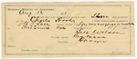 1895 August 16: Certificate of employment, for Bill Wilson, guard; Charles Hook, U.S. prisoner; W.F. Lake, deputy marshal