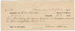 1895 August 27: Receipt, of E.A. Parker; to Rebecca McBride for feeding of prisoner