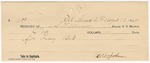 1895 August 29: Receipt, of S.T. Minor, deputy marshal; to R. W. Johnson for livery bill; to M.F. Minor for feeding of prisoner