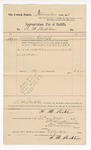 1895 November 30: Voucher, to A.M. Stockton for services rendered as bailiff; Stephen Wheeler, district clerk; I.M. Dodge, deputy clerk; George J. Crump, U.S. marshal
