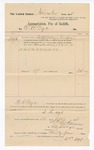 1895 November 30: Voucher, to D.C. Dye for services rendered as bailiff; Stephen Wheeler, district clerk; I.M. Dodge, deputy clerk; George J. Crump, U.S. marshal