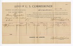1895 November 7: Voucher, U.S. v. Henry Shumaker, assault with intent to kill; Stephen Wheeler, commissioner; W.E. Jones, witness; W.J. Fleming, witness of signature; George J. Crump, U.S. marshal