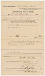 1895 December 31: Voucher, to A.M. Stockton for services rendered as bailiff; Stephen Wheeler, district clerk; I.M. Dodge, deputy clerk; George J. Crump, U.S. marshal