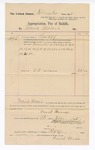 1895 December 31: Voucher, to David Morris for services rendered as bailiff; Stephen Wheeler, district clerk; George J. Crump, U.S. marshal