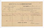 1895 December 3: Voucher, U.S. v. Tom Bowsman, introducing and selling whiskey; E.B. Harrison, commissioner; Robert L. Rudisill, witness; G.J. Crump, U.S. marshal