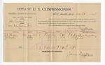1895 December 28: Voucher, U.S. v. John Landers, violating intercourse laws; James Brizzolara, commissioner; J.H. Hughes, Joe Martin, witnesses; W.J. Fleming, witness of signature; George J. Crump, U.S. marshal