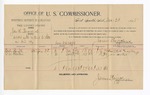 1895 December 28: Voucher, U.S. v. James H. Berges, assault with intent to kill; James Brizzolara, commissioner; Wade Smith, E.W. Hutton, witnesses; W.J. Fleming, witness of signature; George J. Crump, U.S. marshal