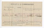 1895 December 31: Voucher, U.S. v. Tom Foster, violating internal revenue laws; Stephen Wheeler, commissioner; William Nation, Frank Dollins, witnesses; C.C. Ayers, witness of signatures; George J. Crump, U.S. marshal