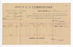 1895 December 20: Voucher, U.S. v. James Kingfisher, violating intercourse laws; E.B. Harrison, commissioner; William A. Downing, witness; George J. Crump, U.S. marshal