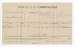 1895 December 21: Voucher, U.S. v. Bill Danangberg, violating U.S. intercourse laws; E.B. Harrison, commissioner; John C. Halliman, John Coon, witnesses; George Cooper, witness of signatures; George J. Crump, U.S. marshal