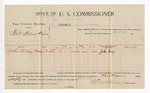 1896 January 6: Voucher, U.S. v. Tan Hawkins, murder; Stephen Wheeler, commissioner; John Bray, witness; George J. Crump, U.S. marshal