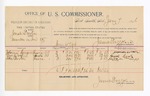1896 January 7: Voucher, U.S. v. Jonah Burton, murder; James Brizzolara, commissioner; Jooner Coner, Frank Cook, Ida Burton, witnesses; W.J. Fleming, deputy marshal; George J. Crump, U.S. marshal