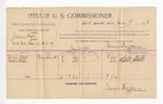 1896 January 7: Voucher, U.S. v. James Hall, violating intercourse laws; James Brizzolara, commissioner; Susan Hall, Walter Hall, witnesses; George J. Crump, U.S. marshal
