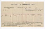 1896 January 20: Voucher, U.S. v. G. Feurstine, violating U.S. intercourse laws; E.B. Harrison, commissioner; James W. Fleming, witness; W.T. Harmon, witness of signature; George J. Crump, U.S. marshal