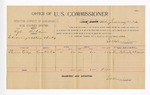1896 January 21: Voucher, U.S. v. Tyler Tilden, introducing and selling whiskey; E.B. Harrison, commissioner; Thomas Ridge, witness; W.T. Harmon, witness of signature; George J. Crump, U.S. marshal