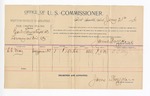 1896 January 21: Voucher, U.S. v. Earl Lorestis et al., larceny; James Brizzolara, commissioner; C.C. May, witness; George J. Crump, U.S. marshal