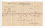 1896 January 25: Voucher, U.S. v. Jasper Crites, violating intercourse laws; James Brizzolara, commissioner; George Herd, Edward Gross, witnesses; George J. Crump, U.S. marshal