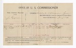 1896 January 28: Voucher, U.S. v. Jo Rogers, violating U.S. intercourse laws; E.B. Harrison, commissioner; William T. Bluejacket, Clay Tittle, witnesses; George J. Crump, U.S. marshal