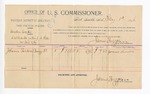 1896 February 1: Voucher, U.S. v. Austin Weks, assault with intent to kill; James Brizzolara, commissioner; Joanna Sanders, witness; George J. Crump, U.S. marshal