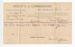 1896 February 6: Voucher, U.S. v. Frank Daniels, larceny; James Brizzolara, commissioner; John Kirk, witness; George J. Crump, U.S. marshal