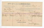 1896 February 7: Voucher, U.S. v. John Merdue, adultery; James Brizzolara, commissioner; Robert Stevens, M.C. Petty, witnesses; W.J. Fleming, witness of signatures; George J. Crump, U.S. marshal