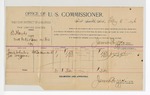 1896 February 8: Voucher, U.S. v. Ed Hensley, violating intercourse laws; James Brizzolara, commissioner; Jacob Wheeler, James Waggoner, witnesses; George J. Crump, U.S. marshal