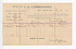 1896 February 10: Voucher, U.S. v. Gideon Wheltington, violating intercourse laws; James Brizzolara, commissioner; J.L. Thompson, witness; George J. Crump, U.S. marshal