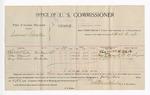 1896 April 2: Voucher, U.S. v. Isaac Rentee, larceny; Stephen Wheeler, commissioner; Thomas W. White, Mair Mannel, Benjamin F. Bruner, witnesses; C.C. Ayers, witness of signature; George J. Crump, U.S. marshal