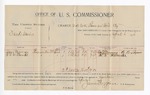 1896 April 6: Voucher, U.S. v. Zach Davis, violating intercourse laws; James Brizzolara, commissioner; Dan Murray, H.S. Willbanks, witnesses; C.C. Ayers, witness of signature; George J. Crump, U.S. marshal