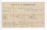 1896 April 9: Voucher, U.S. v. Cleopatra Miner, larceny; James Brizzolara, commissioner; N.J. Fisher, Mary Jones, William Loring, Lulie Loring, witnesses; George J. Crump, U.S. marshal